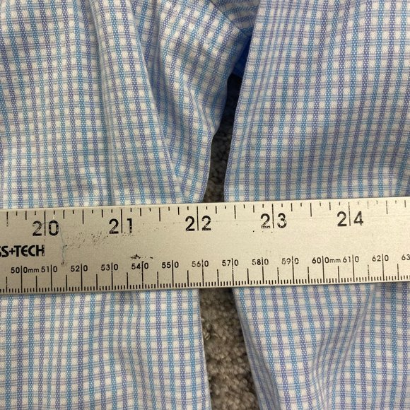 Tommy Bahama Shirt Men 16 32-33 Blue White Purple Checkered Button Up Casual - Picture 6 of 7